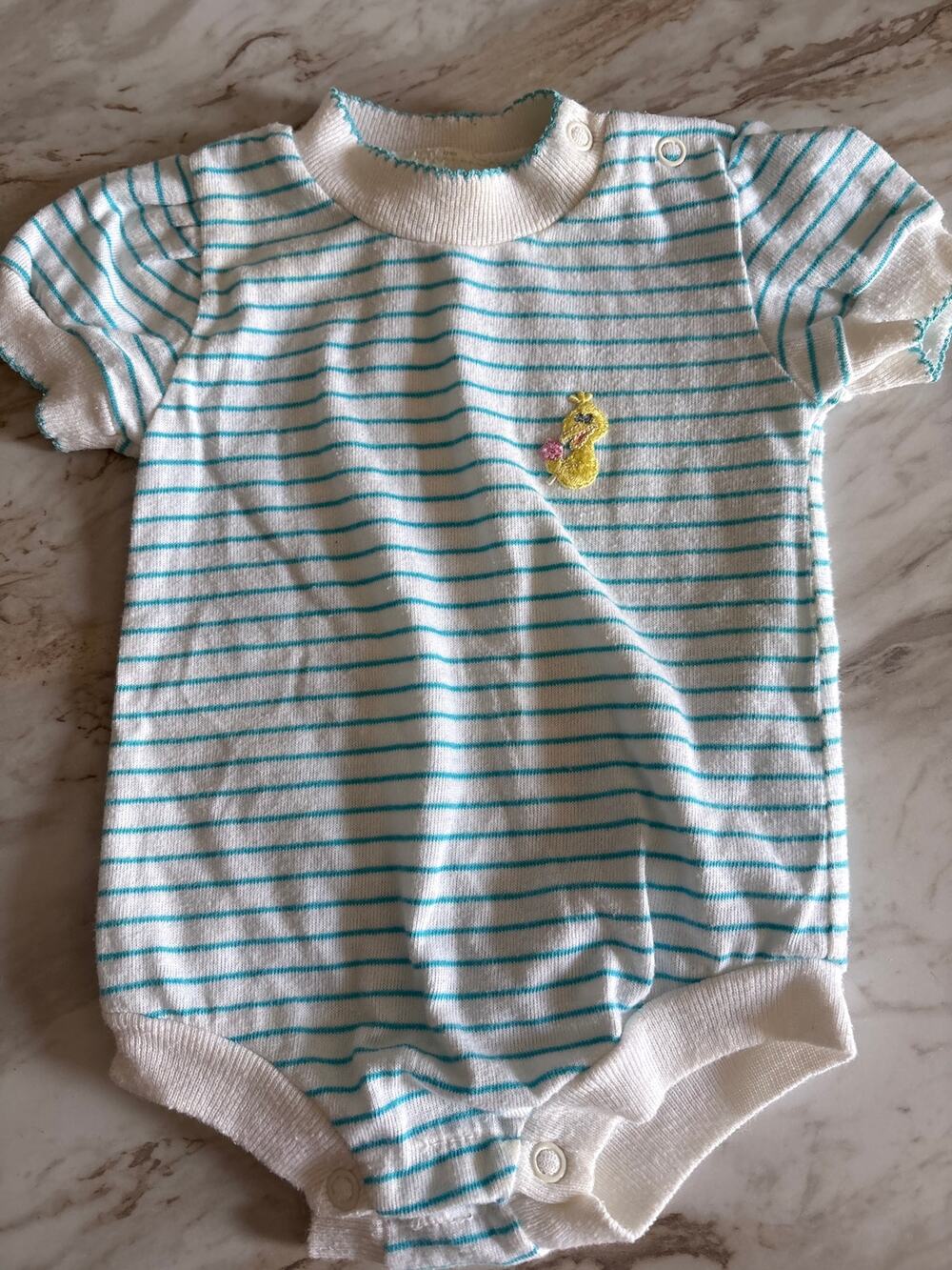 Vintage JCPenney Sesame Street Big Bird Baby Girl One Piece 14.5-18 Lb 3-6 Mo